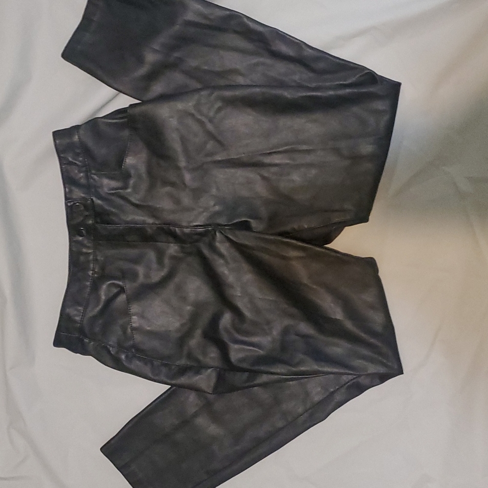 Leather looking polyester pants